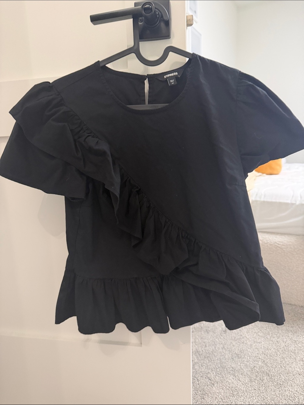 Express Black Ruffle Sleeve Blouse